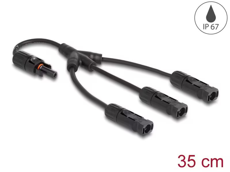 Delock Splitter Kabel DL4 1x Buchse zu 3x Stecker 4 mm², 35 cm