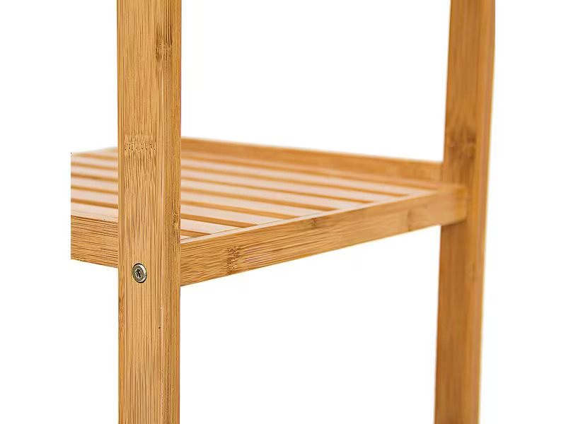 relaxdays Badezimmerregal mit 4 Ablagen 110 x 34 x 34 cm, Nature