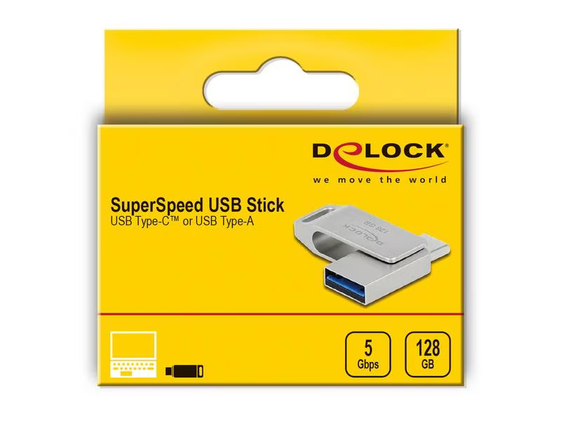Delock USB-Stick 3.2 Gen 1 USB-C + Typ-A 128 GB