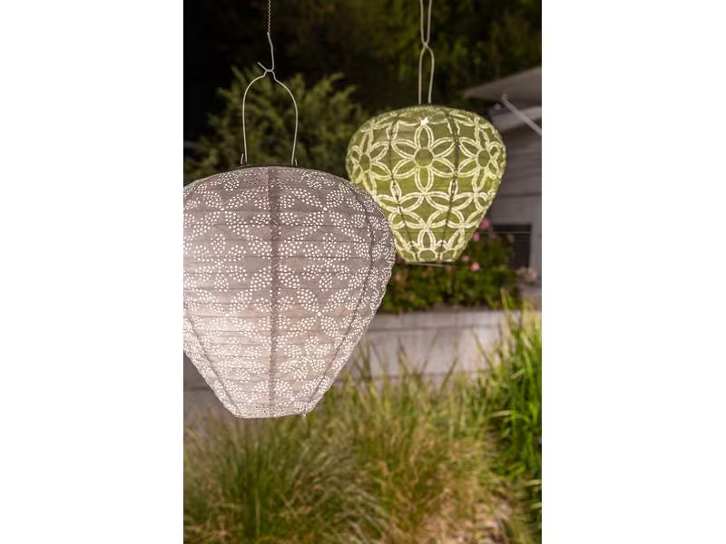 STT Lampion Solar, Drop, Ø 30 cm, Weiss
