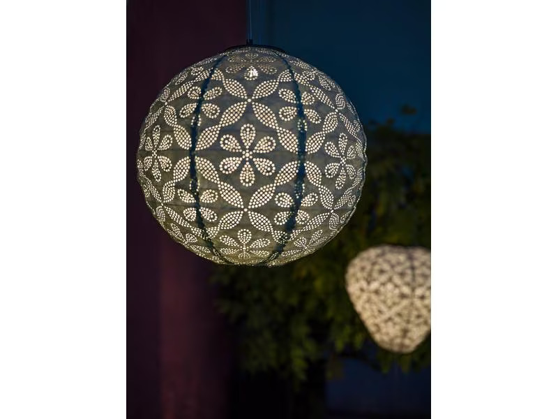 STT Lampion Solar, Rund, Ø 30 cm, Hellblau