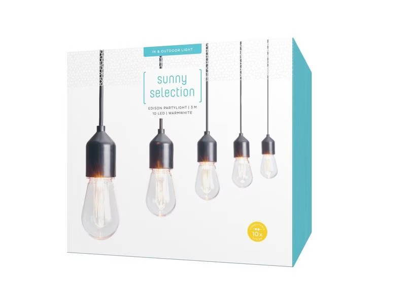 STT Lichterkette Edison Partylight S, 10 LEDs, 3 m, Transparent