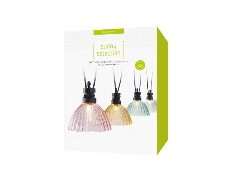 STT Lichterkette Solar Partylight Amela, 10 LEDs,4.5m,Mehrfarbig