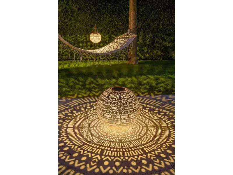 STT Laterne Solar Antic Ball Boho, ⌀ 30, Braun