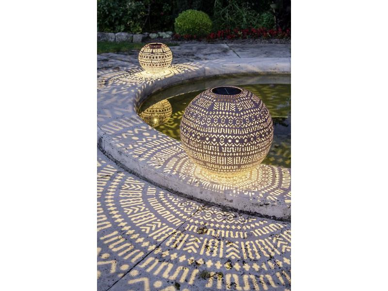 STT Laterne Solar Antic Ball Boho, ⌀ 30, Braun