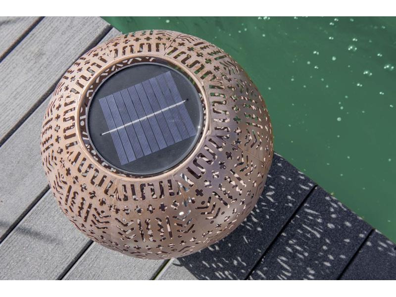 STT Laterne Solar Antic Ball Boho, ⌀ 30, Braun