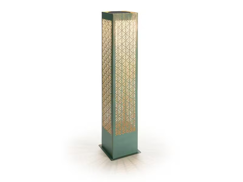 STT Windlicht Solar Antic Pillar Sofia, 78 cm, Aqua