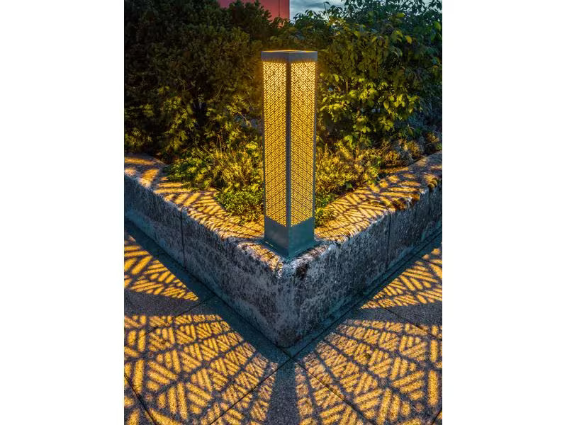 STT Windlicht Solar Antic Pillar Sofia, 78 cm, Aqua