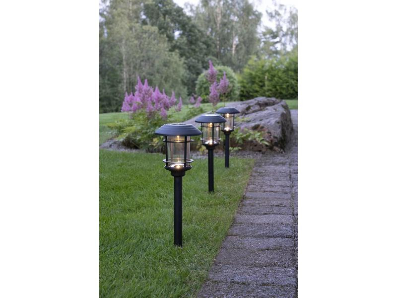 Star Trading Gartenlicht Solar Fride Schwarz, 3 Stück