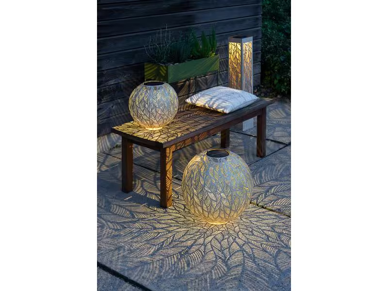 STT Windlicht Solar Antic Ball Julia, Ø 40 cm, Alt Weiss
