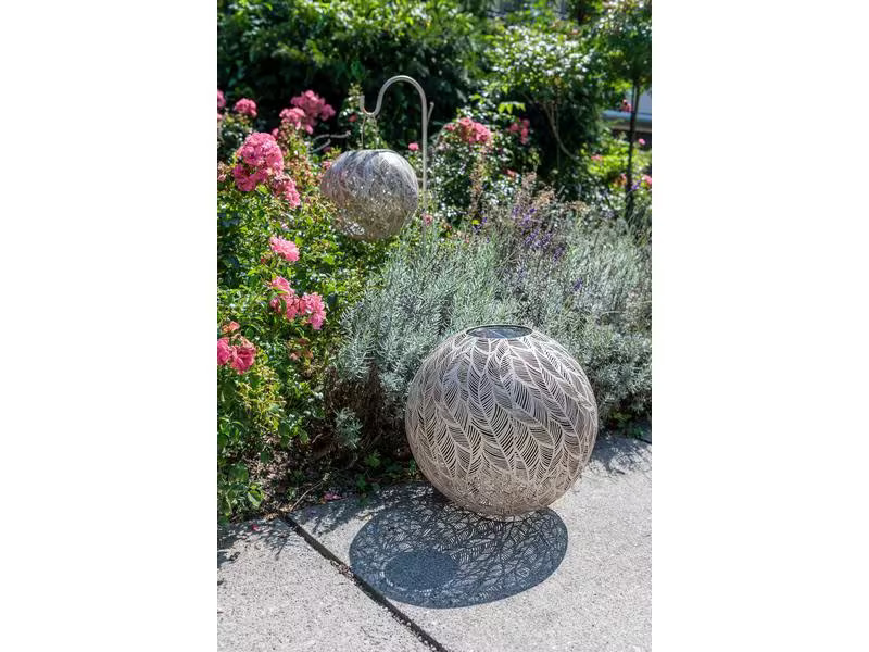 STT Windlicht Solar Antic Ball Julia, Ø 40 cm, Alt Weiss
