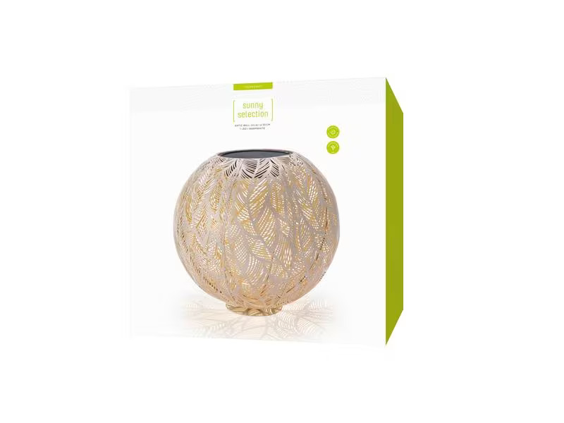 STT Windlicht Solar Antic Ball Julia, Ø 30 cm, Alt Weiss