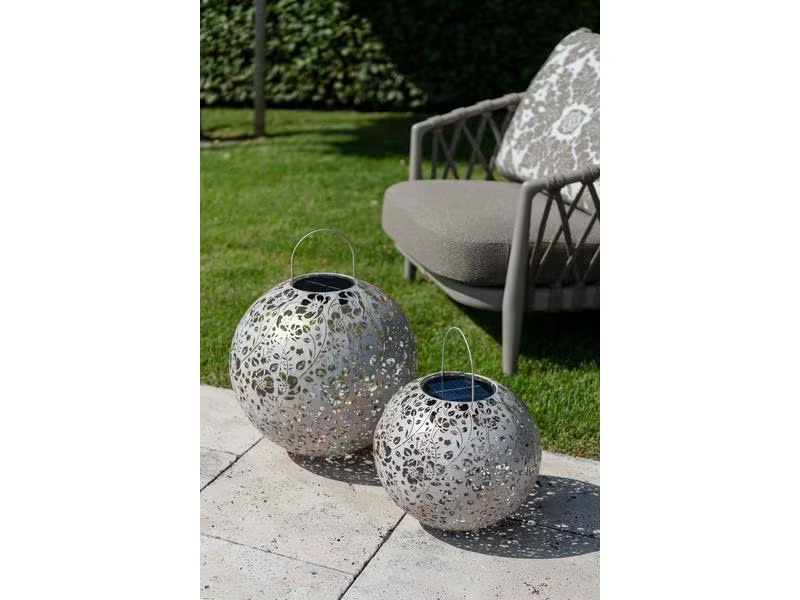 STT Windlicht Solar Antic Ball Flower 30, Beige
