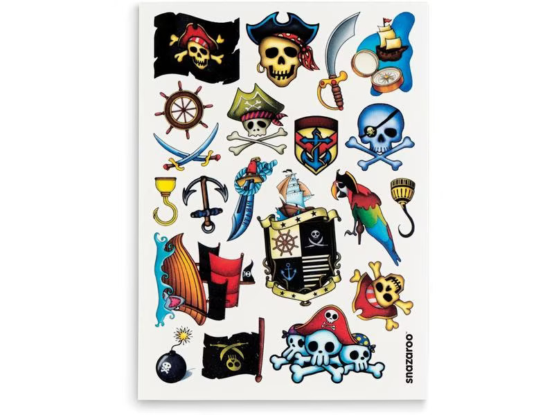 Snazaroo Zubehör Tattoos Piraten, 20 Stück