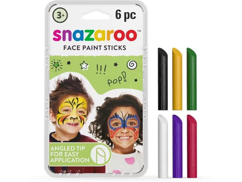 Snazaroo Zubehör Schminkstifte Gemischt, 6 Stück