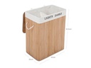Songmics Wäschesammler Bambus 100 l, Nature/Weiss