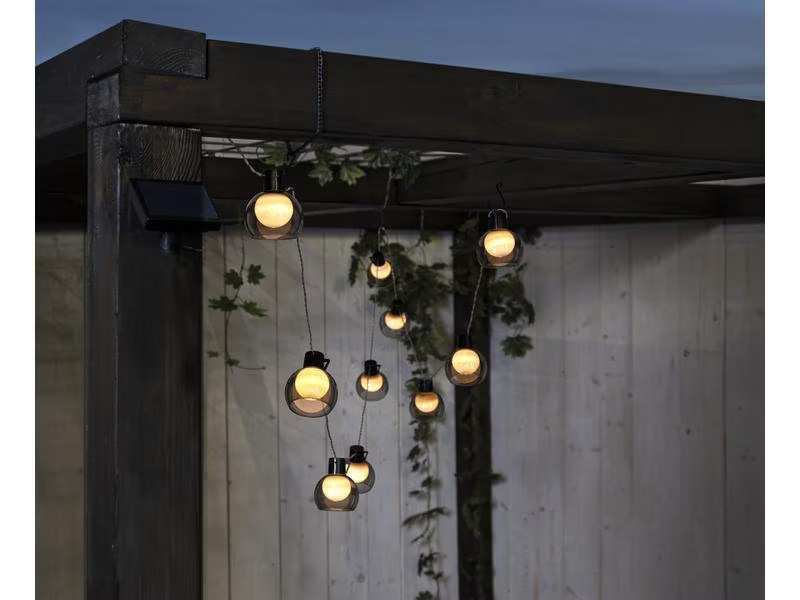 Star Trading Lichterkette Solar Smoky 270 cm, Grau