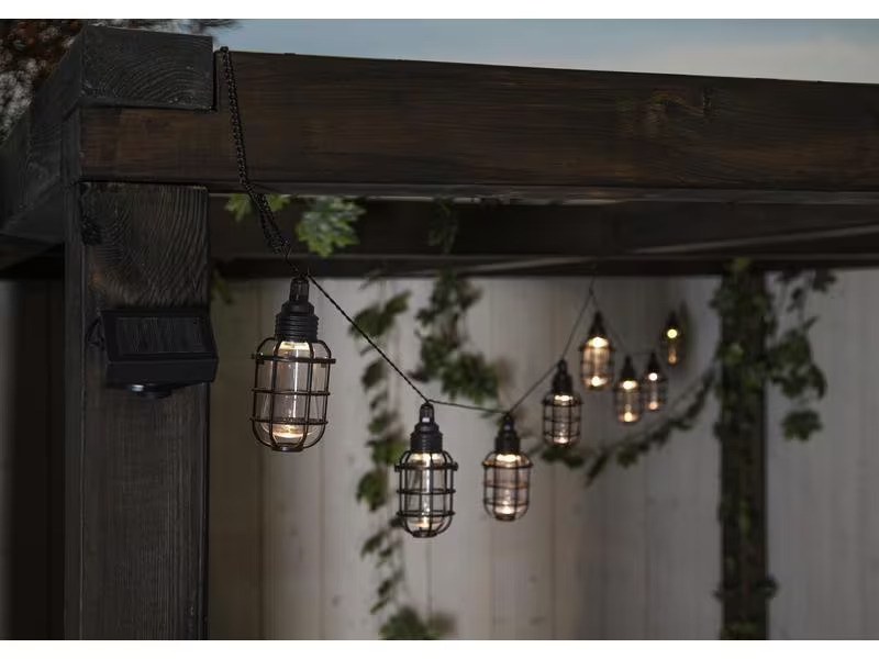 Star Trading Lichterkette Solar Cage 210 cm, Schwarz