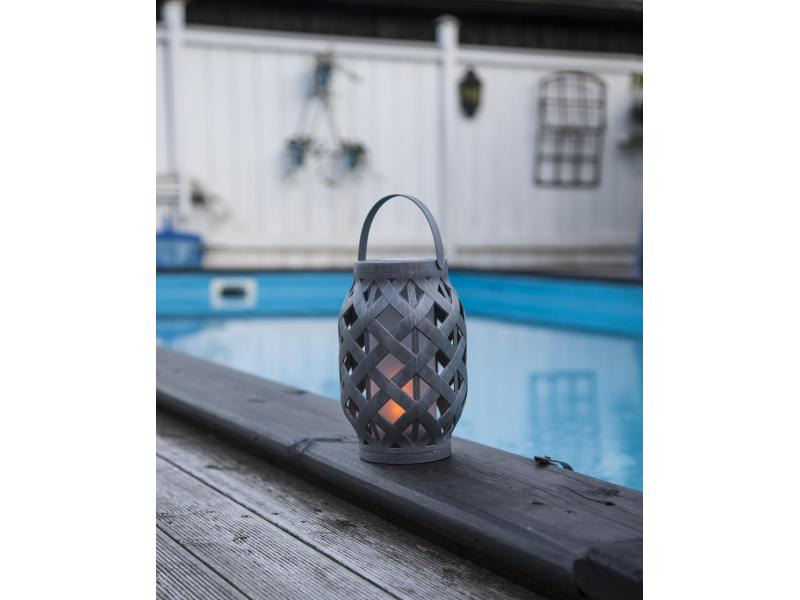 Star Trading Laterne Solar Flame, Grau