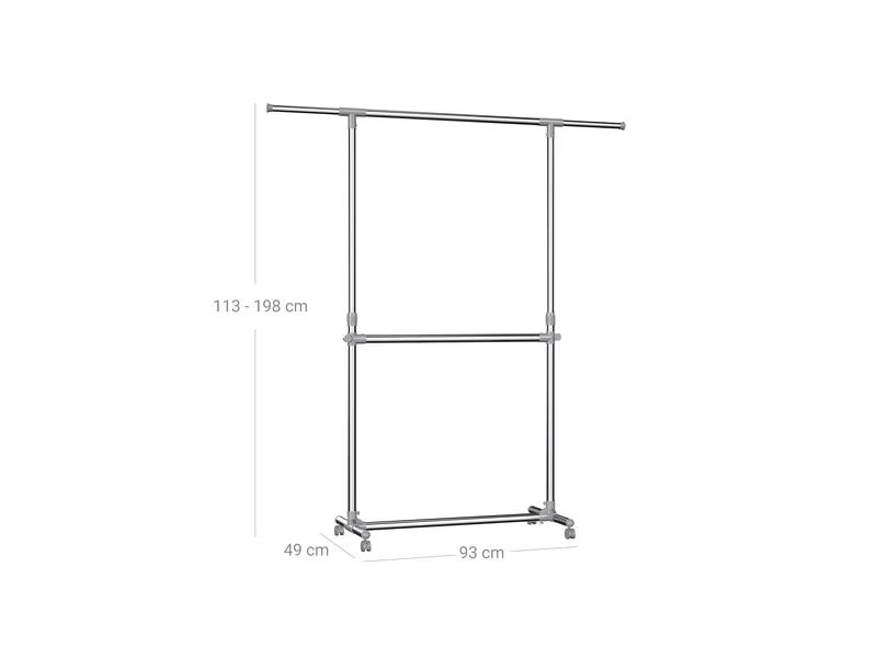 Songmics Garderobenständer 101 - 166 cm, Metall