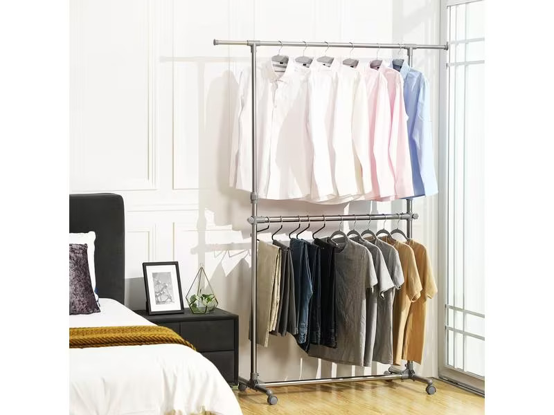 Songmics Garderobenständer 101 - 166 cm, Metall