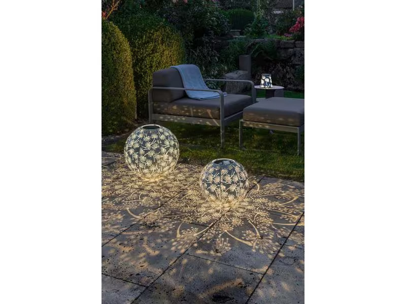 STT Windlicht Solar Antic Ball Dandelion 40, Blau