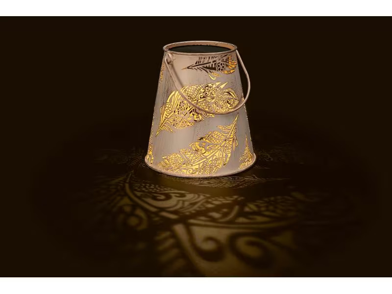 STT Laterne Solar Antic Feather, Ø 15 cm, Sand