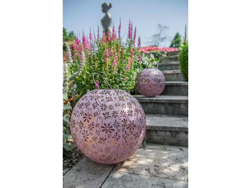 STT Windlicht Solar Antic Ball Daisy 40, Rosa