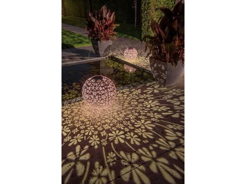 STT Windlicht Solar Antic Ball Daisy 40, Rosa