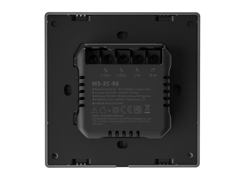 SONOFF WiFi-Lichtschalter M5-2C-86, 2-fach, 230 V, 10A