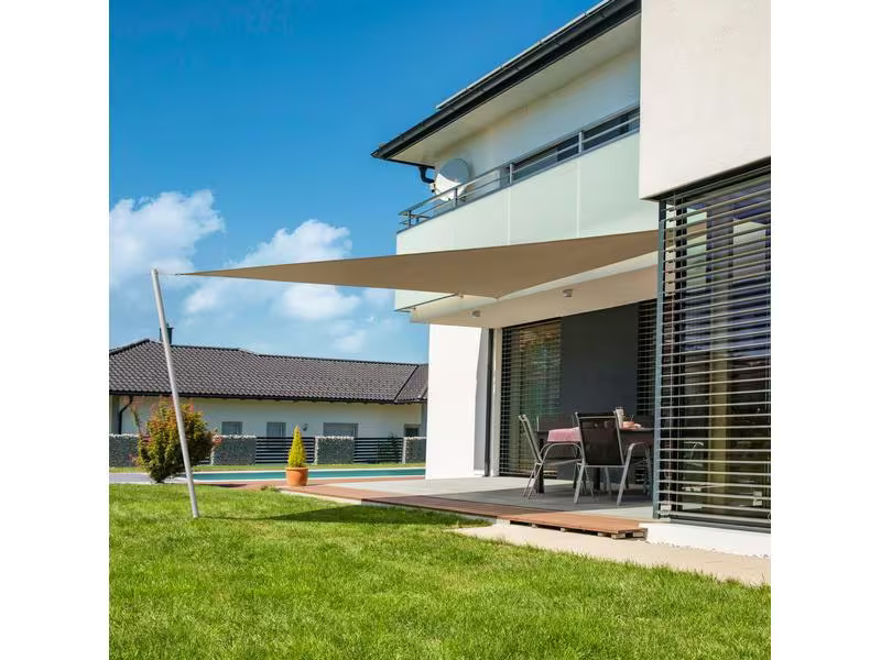 Windhager Sonnensegel Cannes, 3 m, Dreieck, Taupe