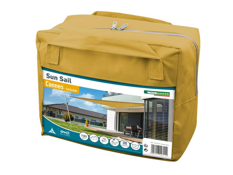 Windhager Sonnensegel Cannes, 4 m, Dreieck, Gelb