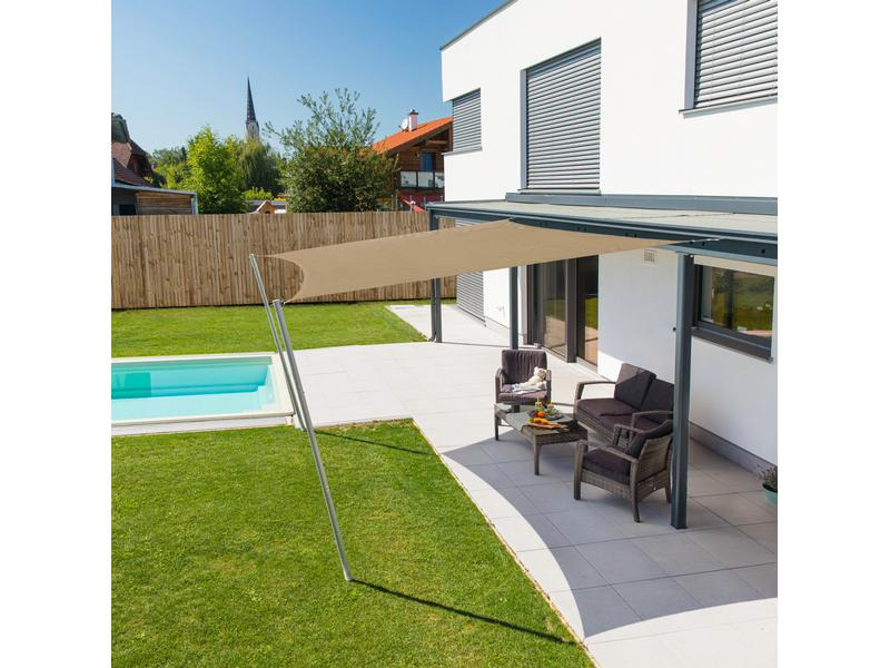 Windhager Sonnensegel Cannes, 5 x 5 m, Quadratisch, Taupe