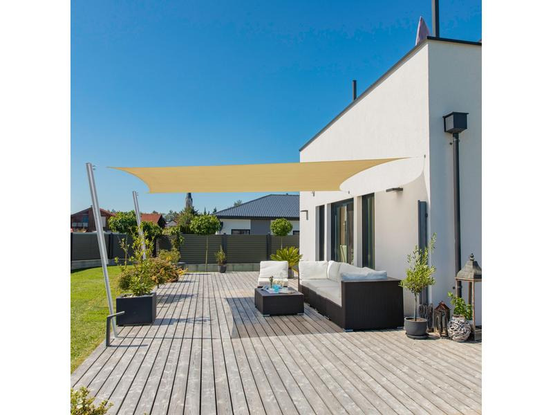 Windhager Sonnensegel Capri, 3 x 4 m, Rechteck, Champagner
