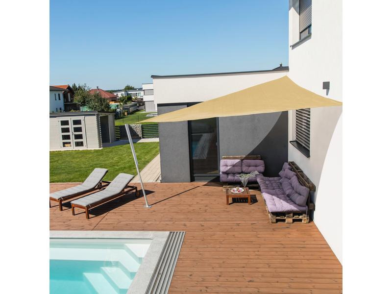 Windhager Sonnensegel Capri, 4 m, Dreieck, Champagner
