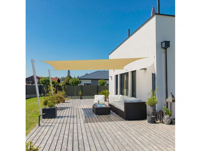 Windhager Sonnensegel Capri, 4 x 5 m, Rechteck, Champagner