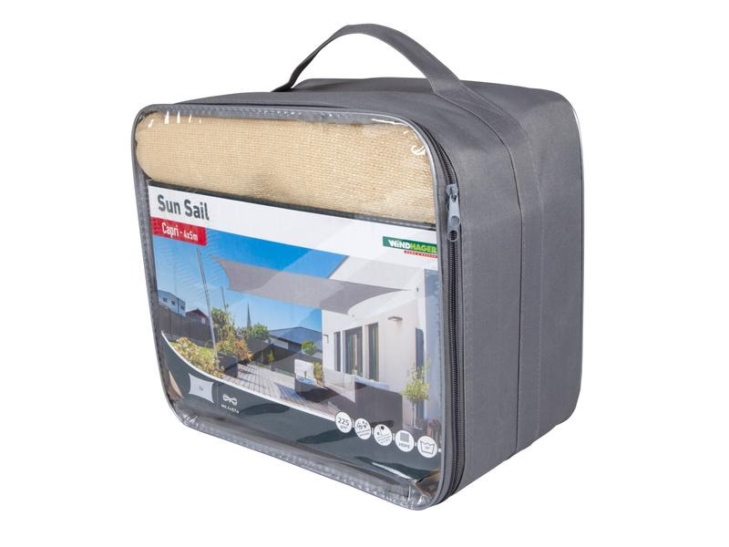 Windhager Sonnensegel Capri, 4 x 5 m, Rechteck, Champagner