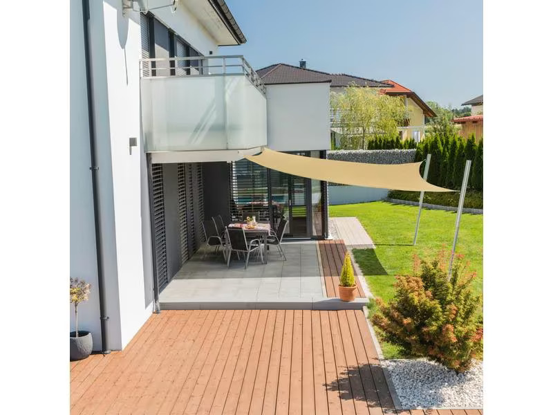 Windhager Sonnensegel Capri, 5 m, Quadratisch, Champagner
