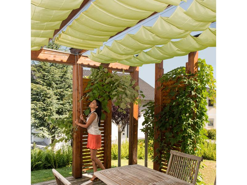 Windhager Sonnensegel-Pergola-Komplett-Set, 270 x 140 cm, Grün