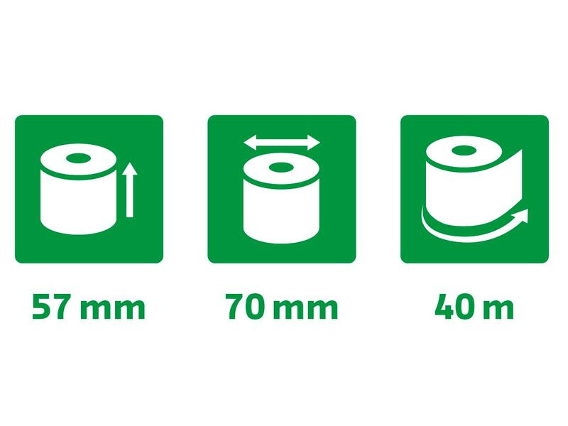 Exacompta Papierrolle 57 mm Extra Weiss, 10 Stück