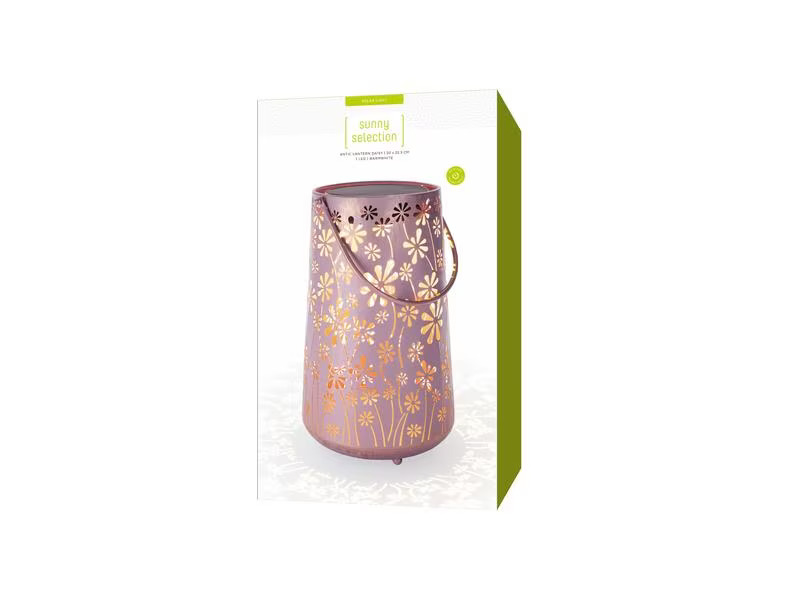 STT Laterne Solar Antic Daisy, Ø 20 x 32.5 cm, Altrosa