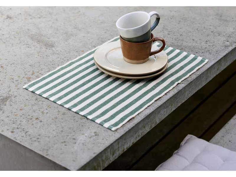 Södahl Tischset Statement Stripe 48 cm x 33 m, 2 Stück, Beige/Grün