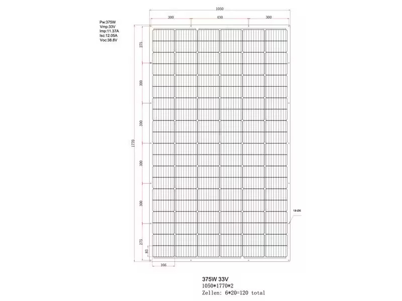 autosolar Solarpanel EFTE, flexibel, IP65, 375 W