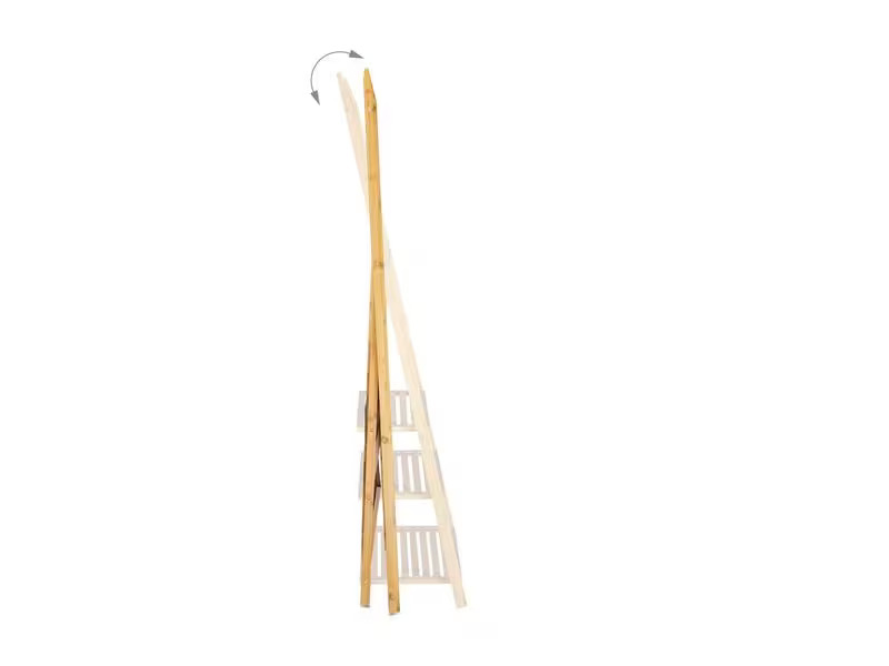 relaxdays Handtuchhalter mit 3 Ablagen 152 x 53 x 31 cm, Braun