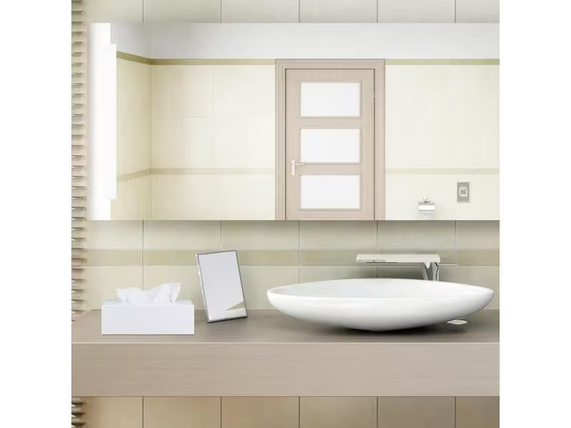 relaxdays Kosmetiktuchbox aus Bambus Weiss