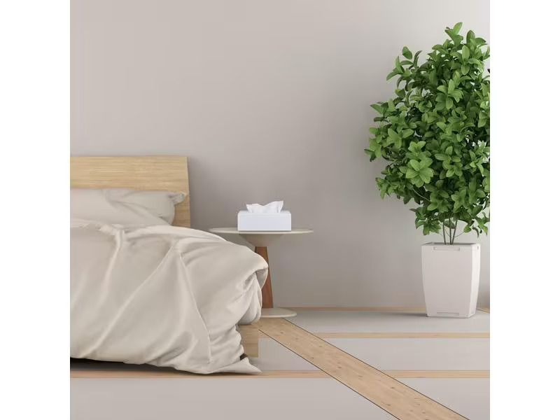 relaxdays Kosmetiktuchbox aus Bambus Weiss