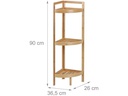 relaxdays Regal mit 3 Ablagen 90 x 36.5 x 26 cm, Nature