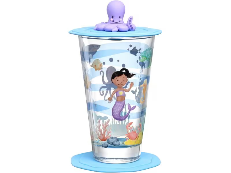 Leonardo Kindertrinkglas Avventura 300 ml, 3 Stück, Meer