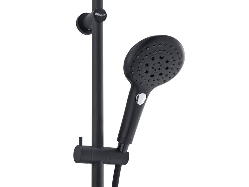 Diaqua Duschsystem Wakuda Push, Schwarz matt