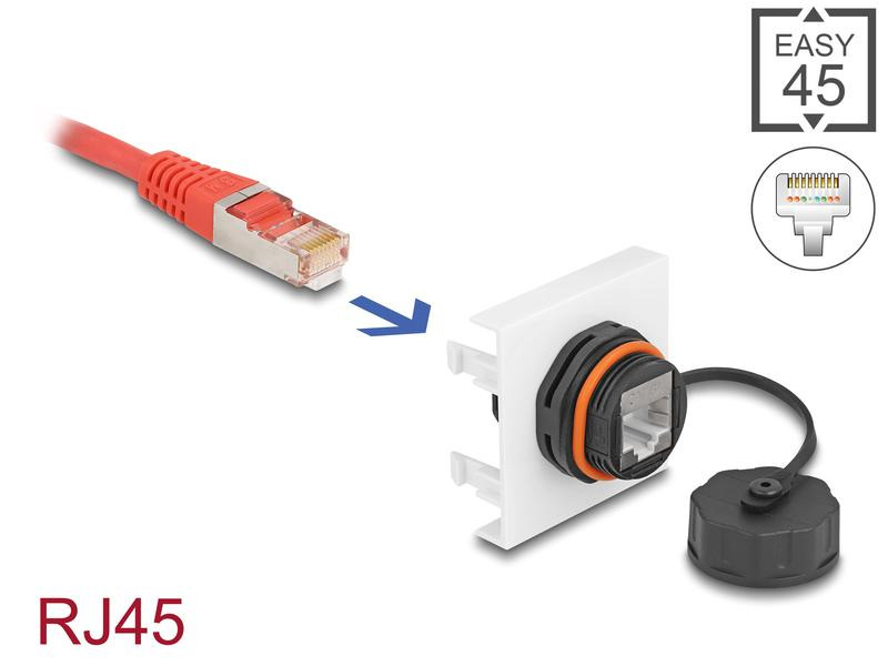 Delock Easy 45 Modul RJ45 Cat.6A, 45 x 45 mm